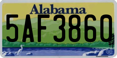 AL license plate 5AF3860