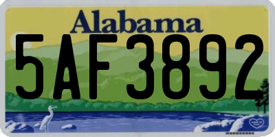 AL license plate 5AF3892