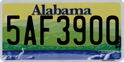 AL license plate 5AF3900