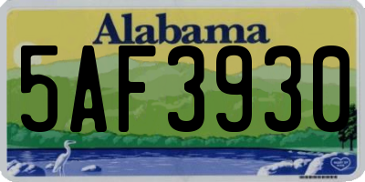 AL license plate 5AF3930