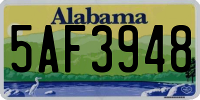 AL license plate 5AF3948