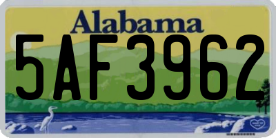 AL license plate 5AF3962
