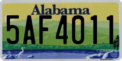 AL license plate 5AF4011