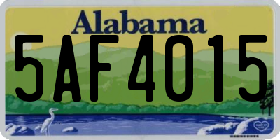 AL license plate 5AF4015