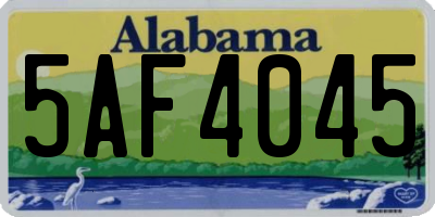 AL license plate 5AF4045