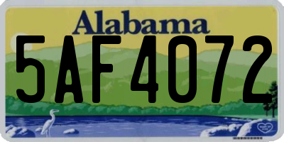 AL license plate 5AF4072