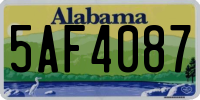 AL license plate 5AF4087