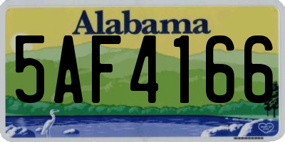 AL license plate 5AF4166