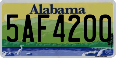 AL license plate 5AF4200
