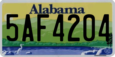 AL license plate 5AF4204