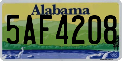AL license plate 5AF4208
