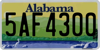 AL license plate 5AF4300