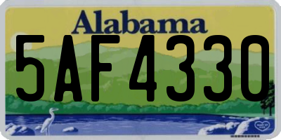 AL license plate 5AF4330