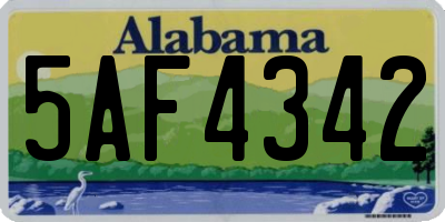 AL license plate 5AF4342