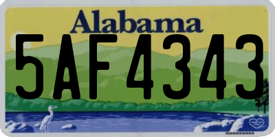 AL license plate 5AF4343