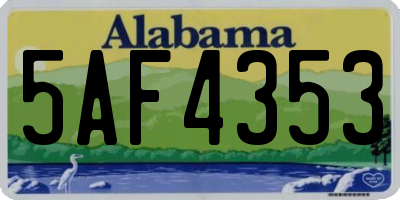 AL license plate 5AF4353