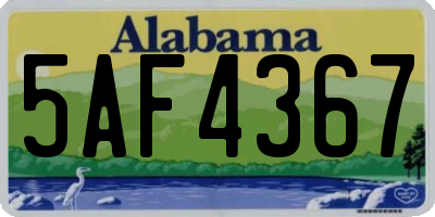 AL license plate 5AF4367