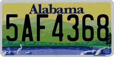 AL license plate 5AF4368