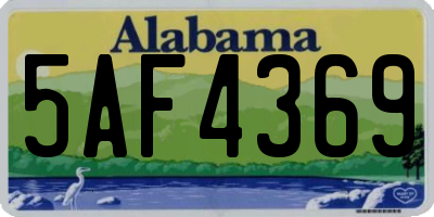 AL license plate 5AF4369