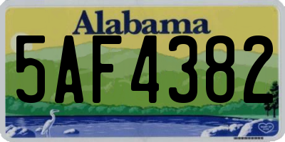 AL license plate 5AF4382