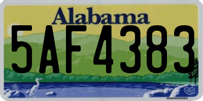 AL license plate 5AF4383
