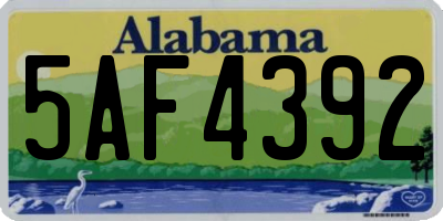 AL license plate 5AF4392