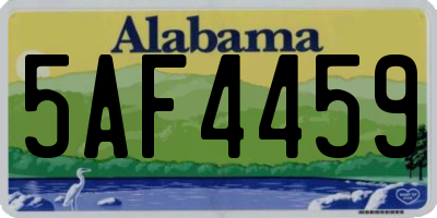AL license plate 5AF4459
