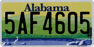 AL license plate 5AF4605