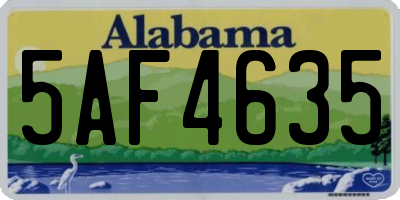 AL license plate 5AF4635
