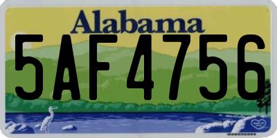 AL license plate 5AF4756