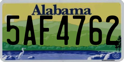 AL license plate 5AF4762