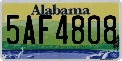 AL license plate 5AF4808