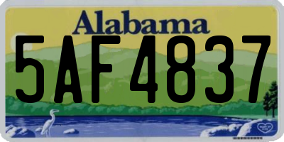 AL license plate 5AF4837