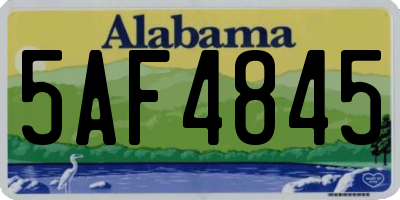 AL license plate 5AF4845