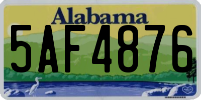 AL license plate 5AF4876