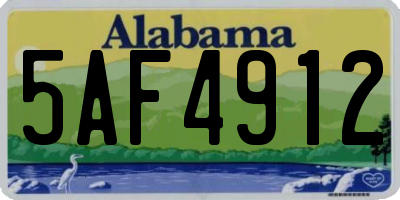 AL license plate 5AF4912