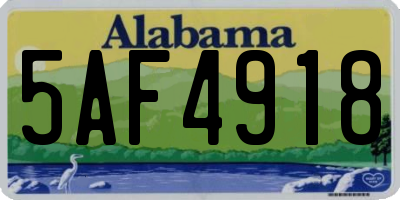 AL license plate 5AF4918