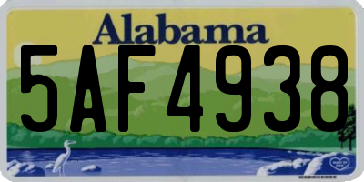 AL license plate 5AF4938