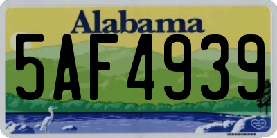AL license plate 5AF4939