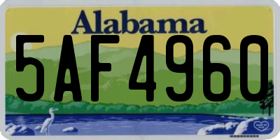 AL license plate 5AF4960