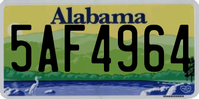AL license plate 5AF4964