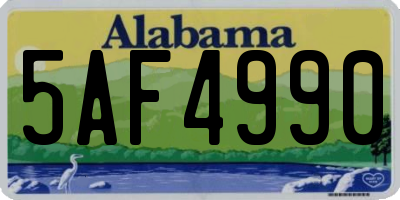 AL license plate 5AF4990