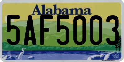 AL license plate 5AF5003
