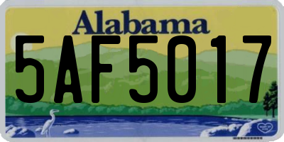 AL license plate 5AF5017