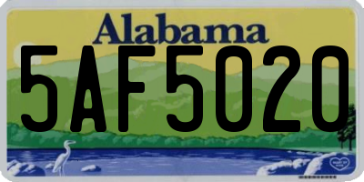 AL license plate 5AF5020