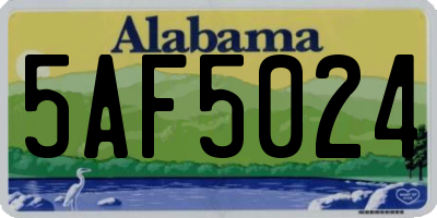AL license plate 5AF5024