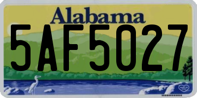 AL license plate 5AF5027