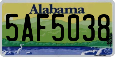 AL license plate 5AF5038