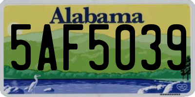 AL license plate 5AF5039