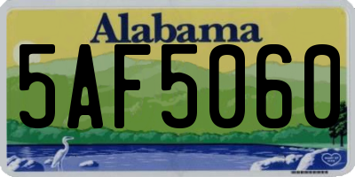 AL license plate 5AF5060